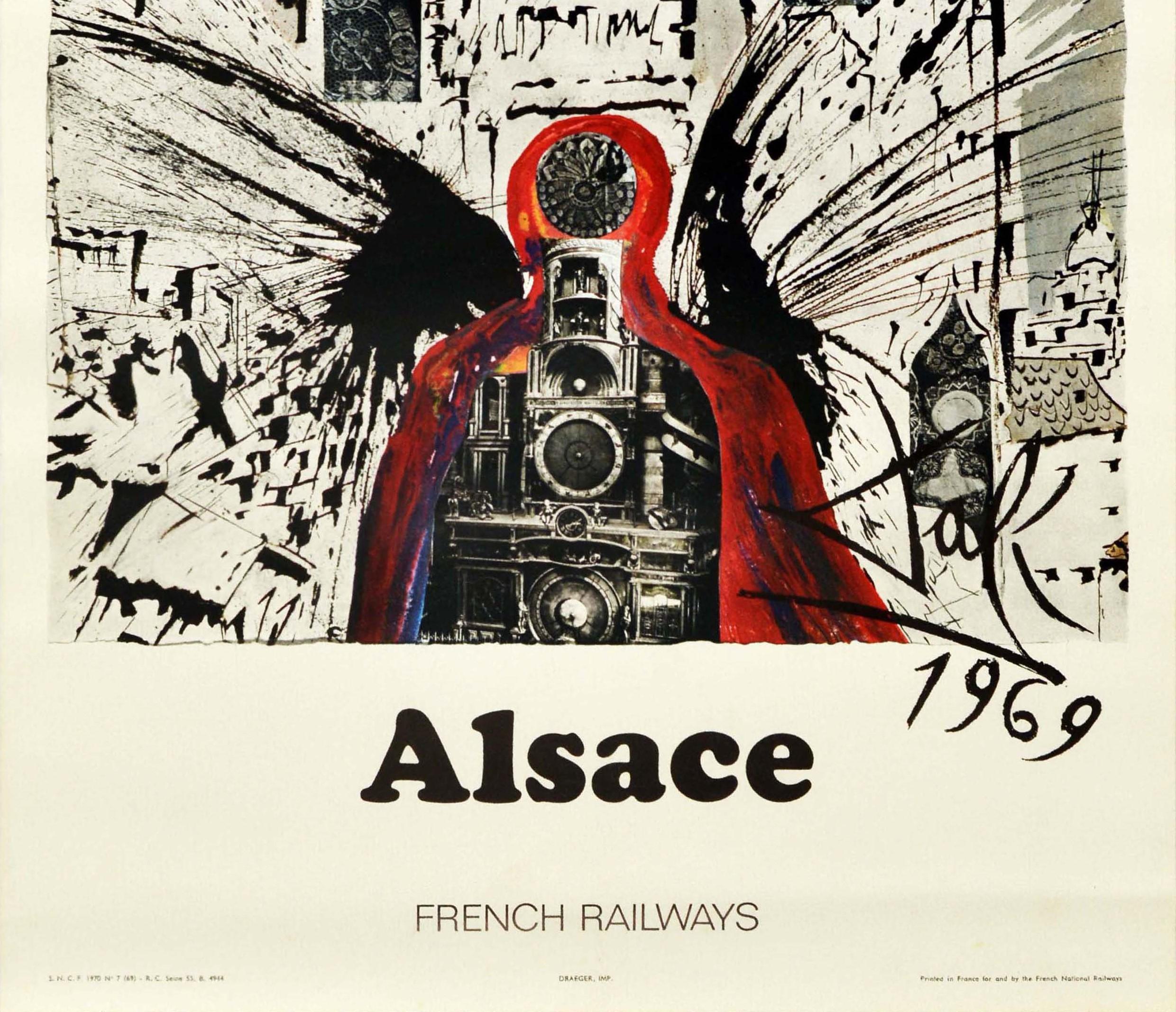 Original Vintage French Railway Poster Alsace By Dali For SNCF Abstract Design In Good Condition In London, GB