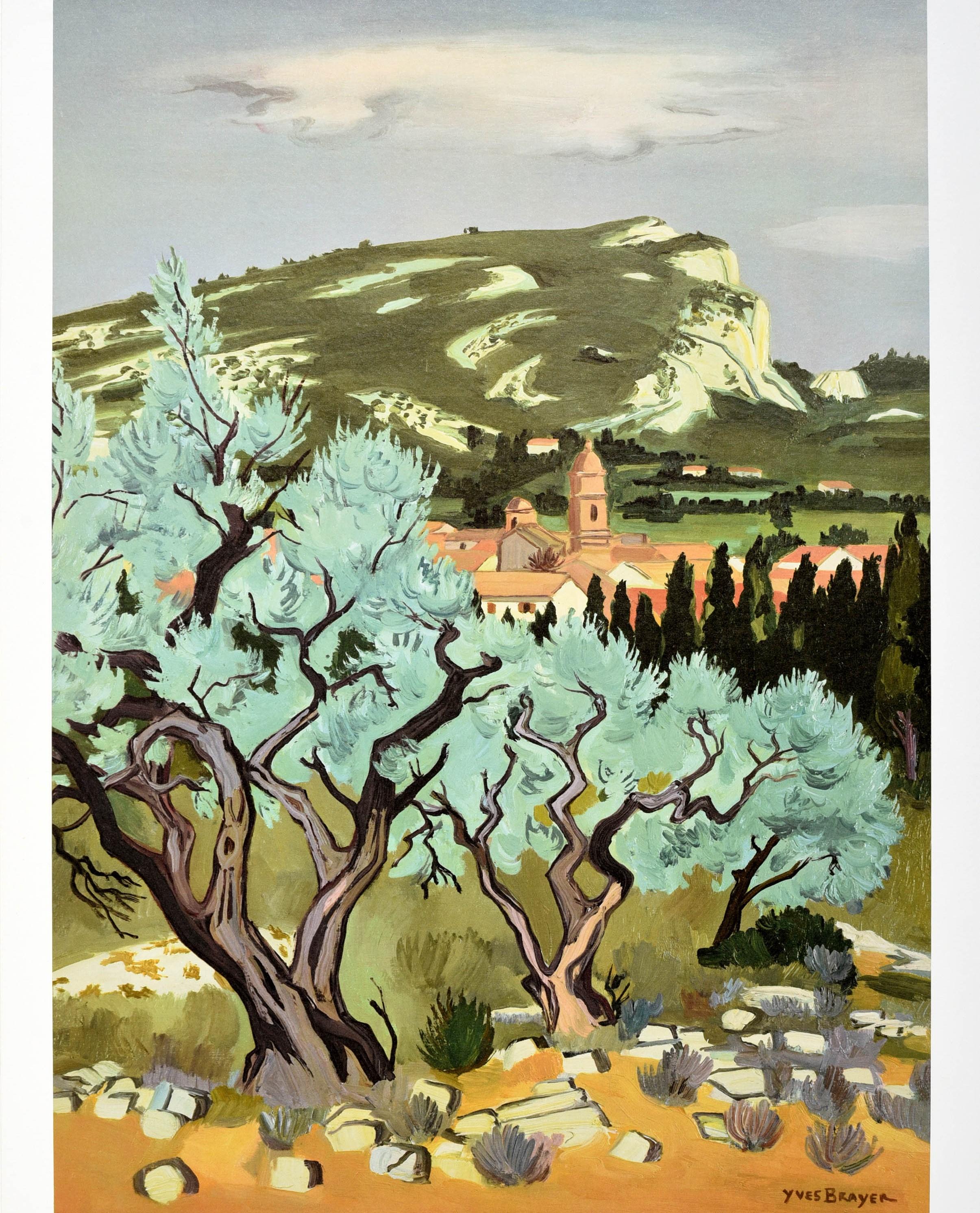 Mid-20th Century Original Vintage French Railway Travel Poster Provence Discover France By Train