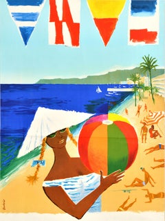 Original Vintage French Railway Travel Riviera Cote d'Azur French Railways SNCF