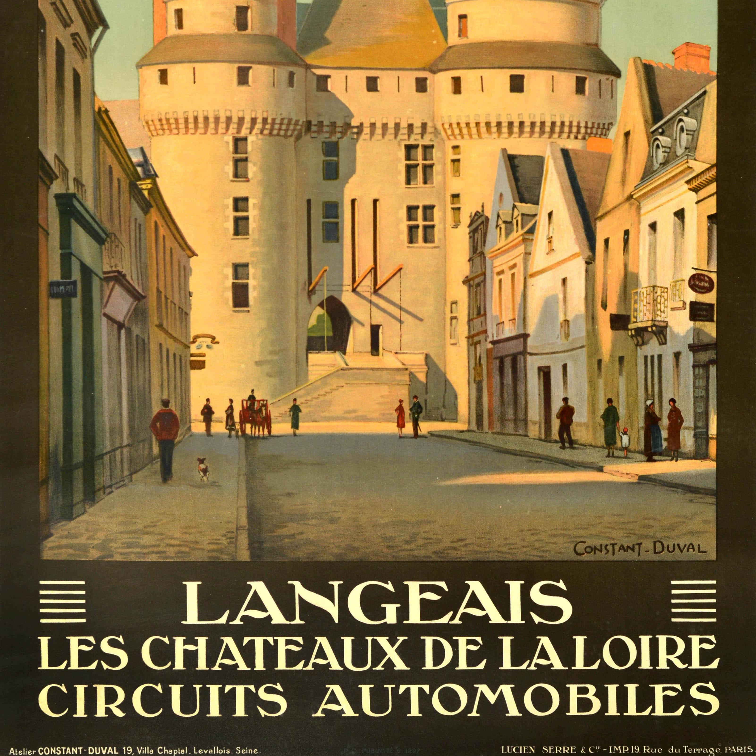 Poster di viaggio originale delle ferrovie francesi d'epoca Langeais Castello della Valle della Loira In condizioni buone in vendita a London, GB