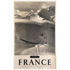 Original Retro French Ski Poster, 'France', 1958