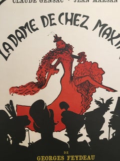 Original Vintage French Theatre and Cabaret Poster by René Gruau, 1966