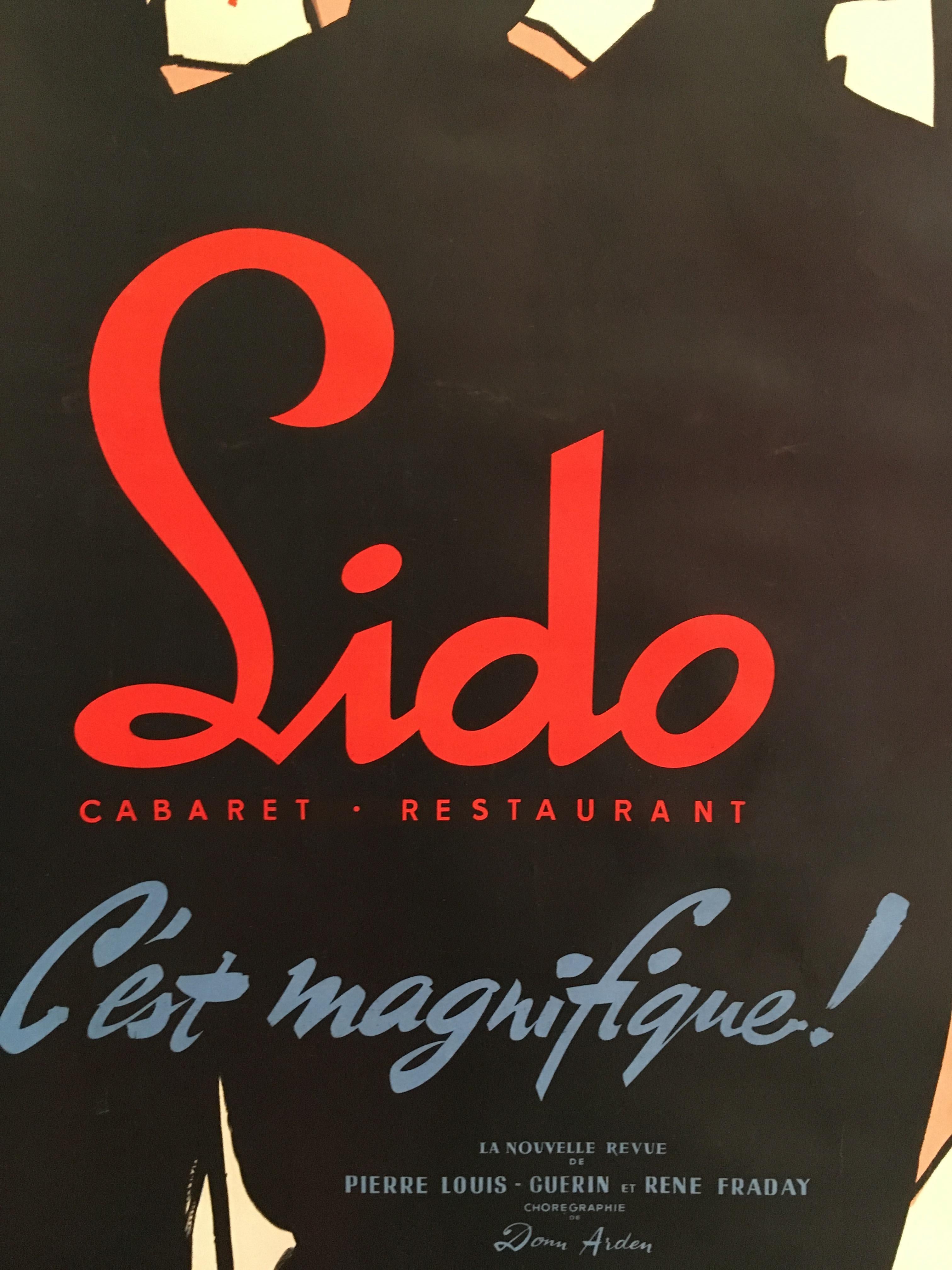 Original Vintage French Theatre & Cabaret Poster 'Lido C’est Magnifique' Gruau In Good Condition In Melbourne, Victoria