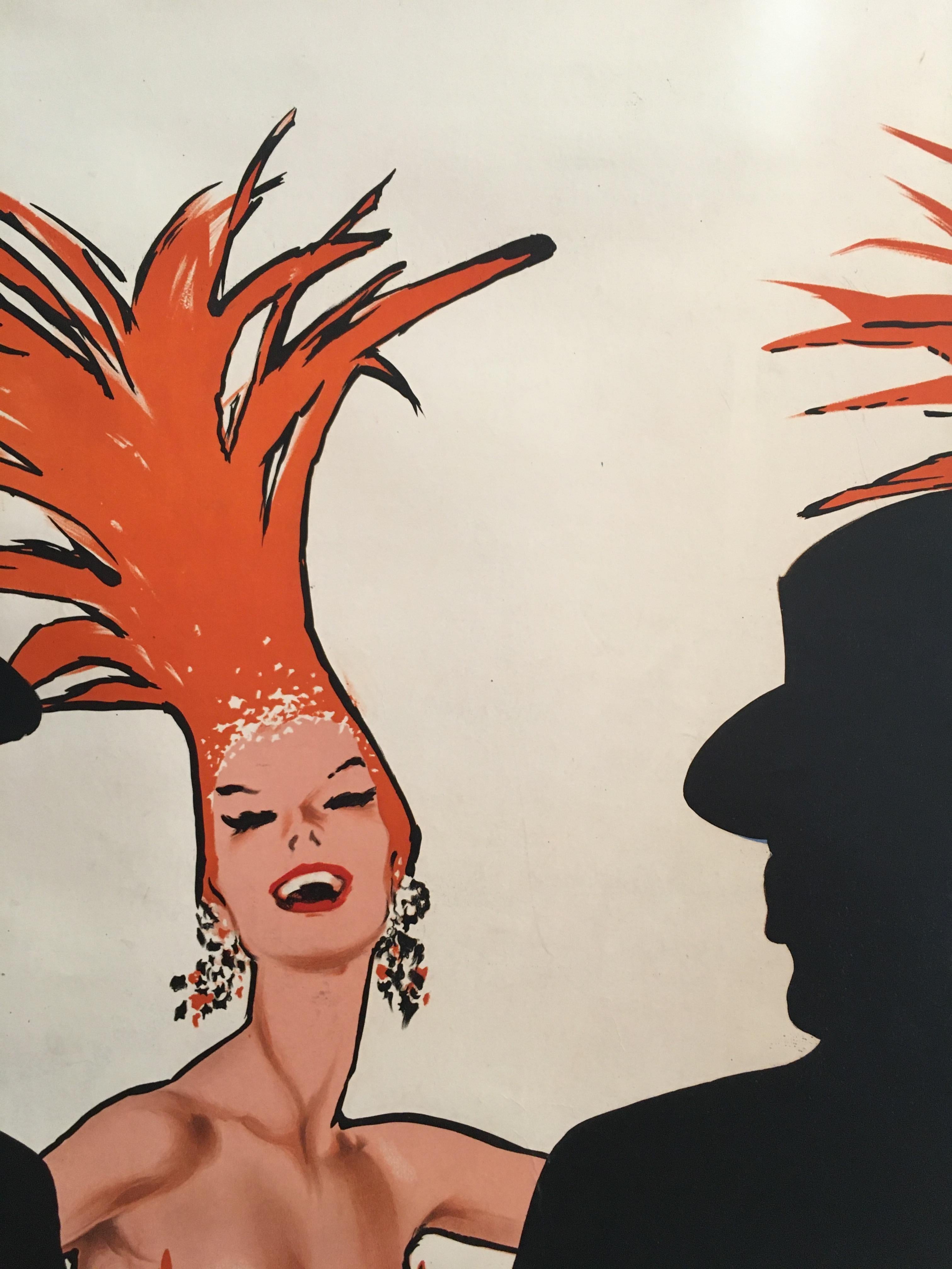 Paper Original Vintage French Theatre & Cabaret Poster 'Lido C’est Magnifique' Gruau