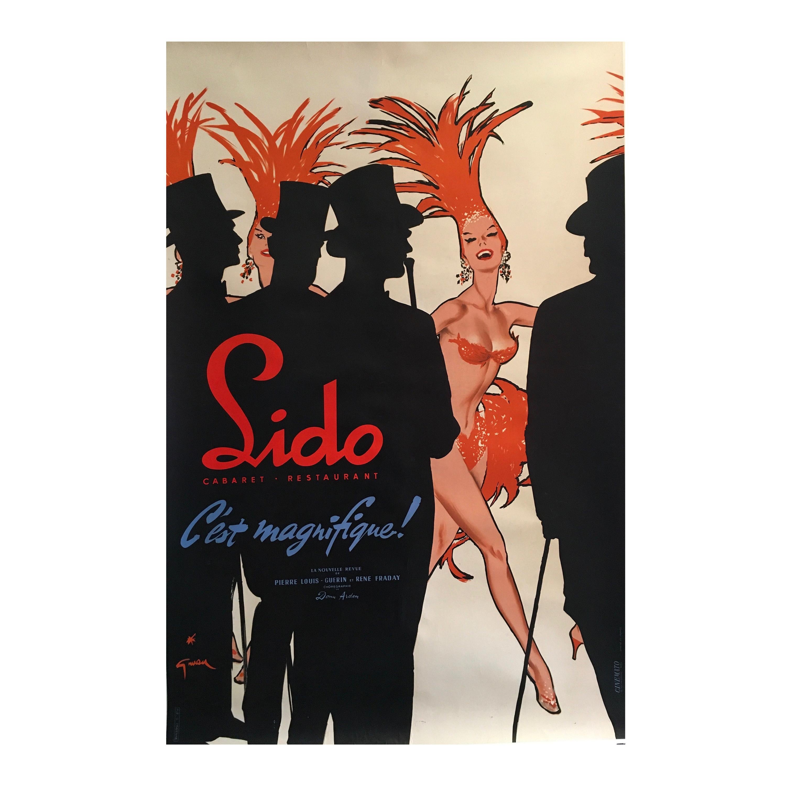 Original Vintage French Theatre & Cabaret Poster 'Lido C’est Magnifique' Gruau