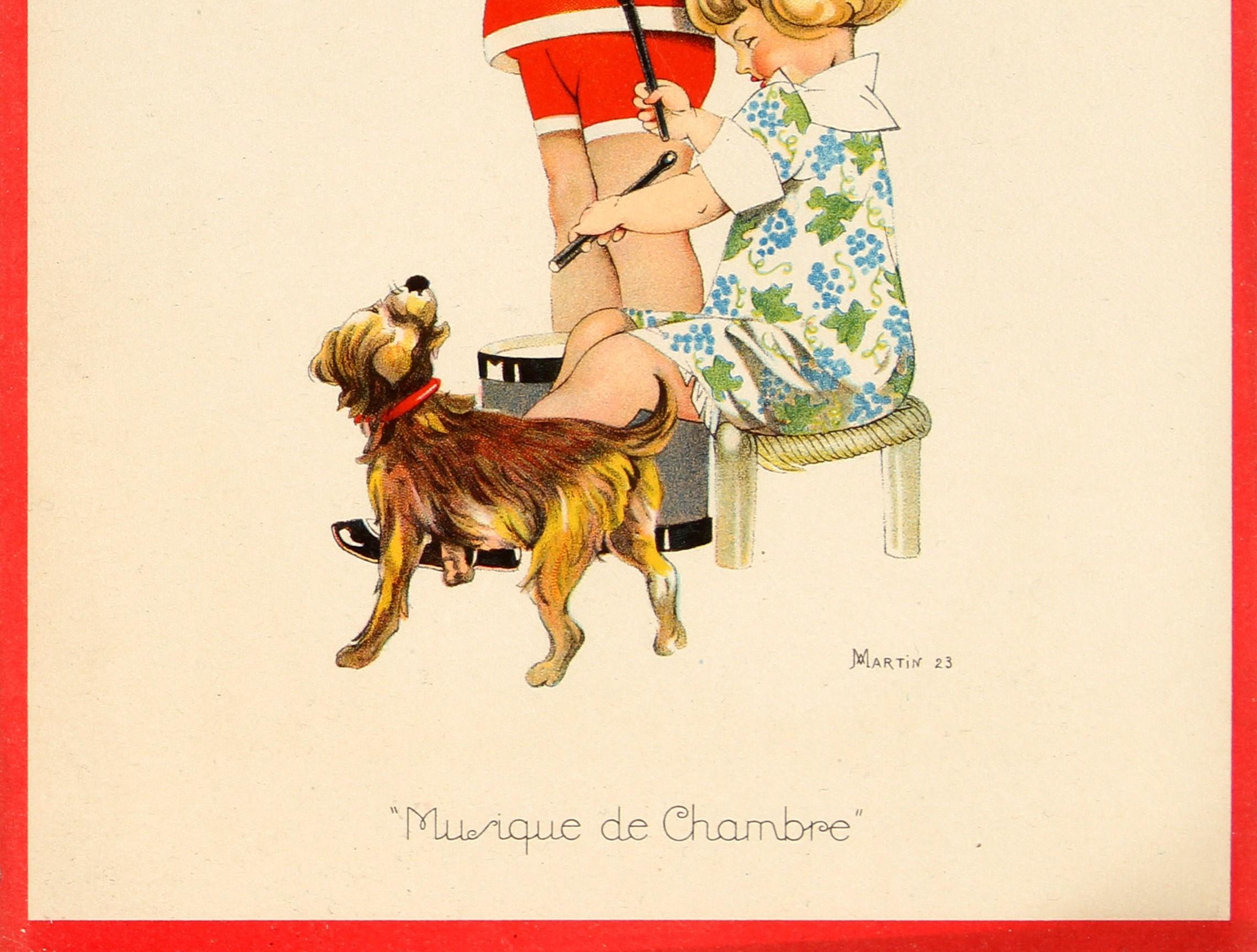 Original Vintage Galeries Lafayette Poster - Chamber Music - Ft Children and Dog In Excellent Condition In London, GB