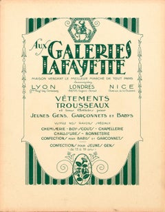 Original Vintage Galeries Lafayette Poster Spoon Feeding Ft Children & Baby Doll