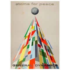 Original Vintage General Dynamics Atoms for Peace Poster - Atomic Energy Geneva