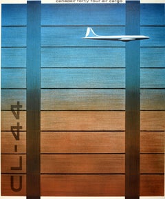 Poster originale General Dynamics d'epoca Canadair Fourty Four Air Cargo Nitsche