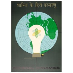 Original Vintage General Dynamics Poster Electrodynamics Atoms for Peace Nitsche