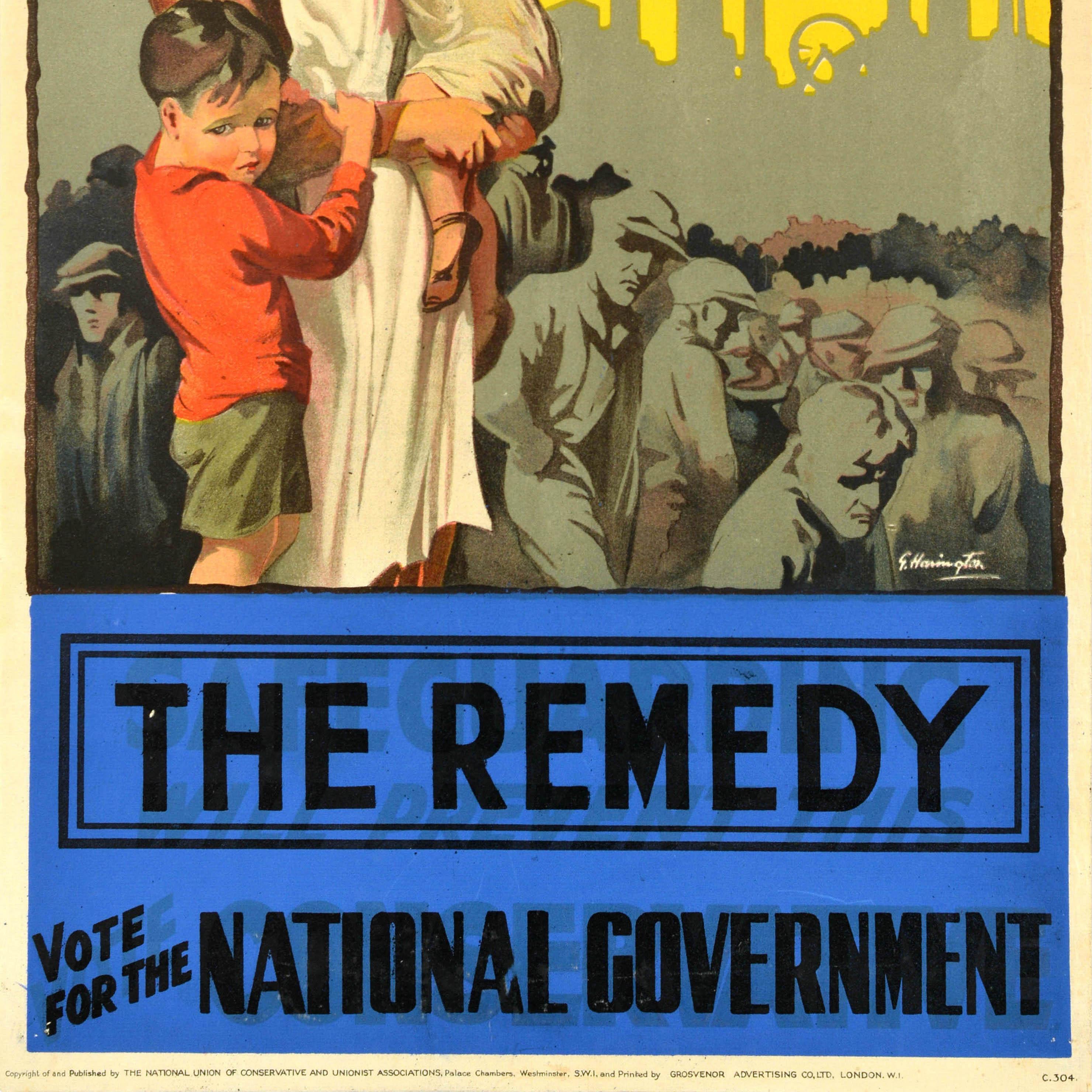 Original Vintage General Election Propaganda Poster The Remedy UK Regierung im Zustand „Gut“ im Angebot in London, GB