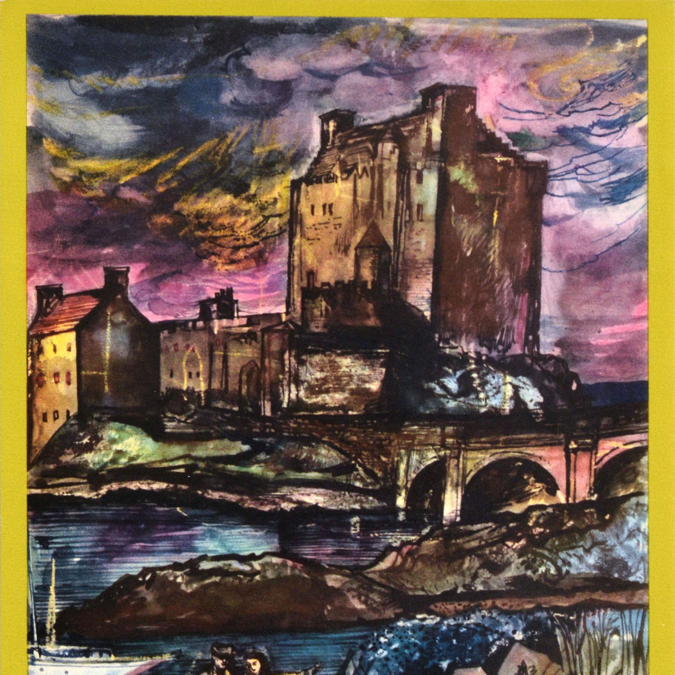 Britannico Poster originale d'epoca del General Post Office GPO ( General Post Office ) Castello di Eilean Donan Scozia in vendita