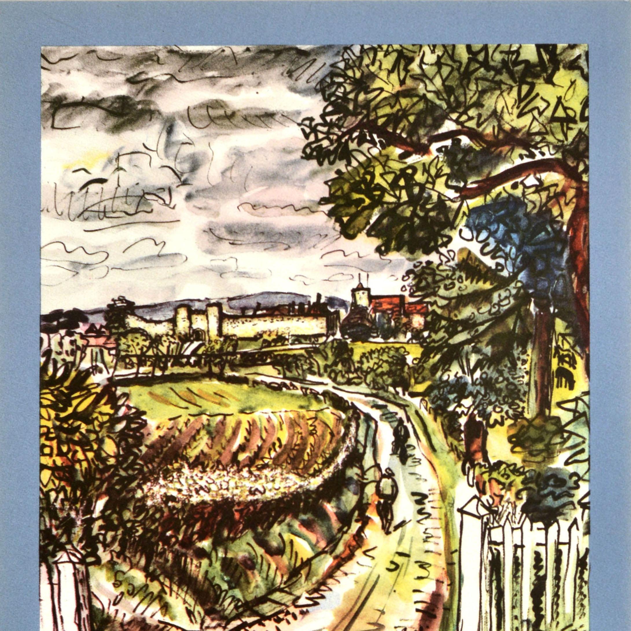 Britannico Poster originale d'epoca del General Post Office Amberley Castle Arundel Sussex GPO ( General Post Office ) in vendita