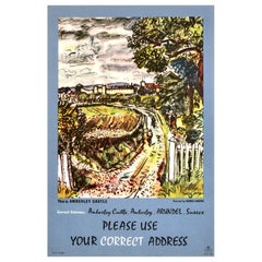 Poster originale d'epoca del General Post Office Amberley Castle Arundel Sussex GPO ( General Post Office )