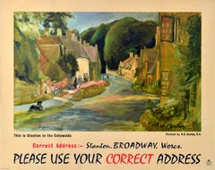 Original Vintage General Post Office Poster Stanton Cotswolds GPO Ossory Dunlop
