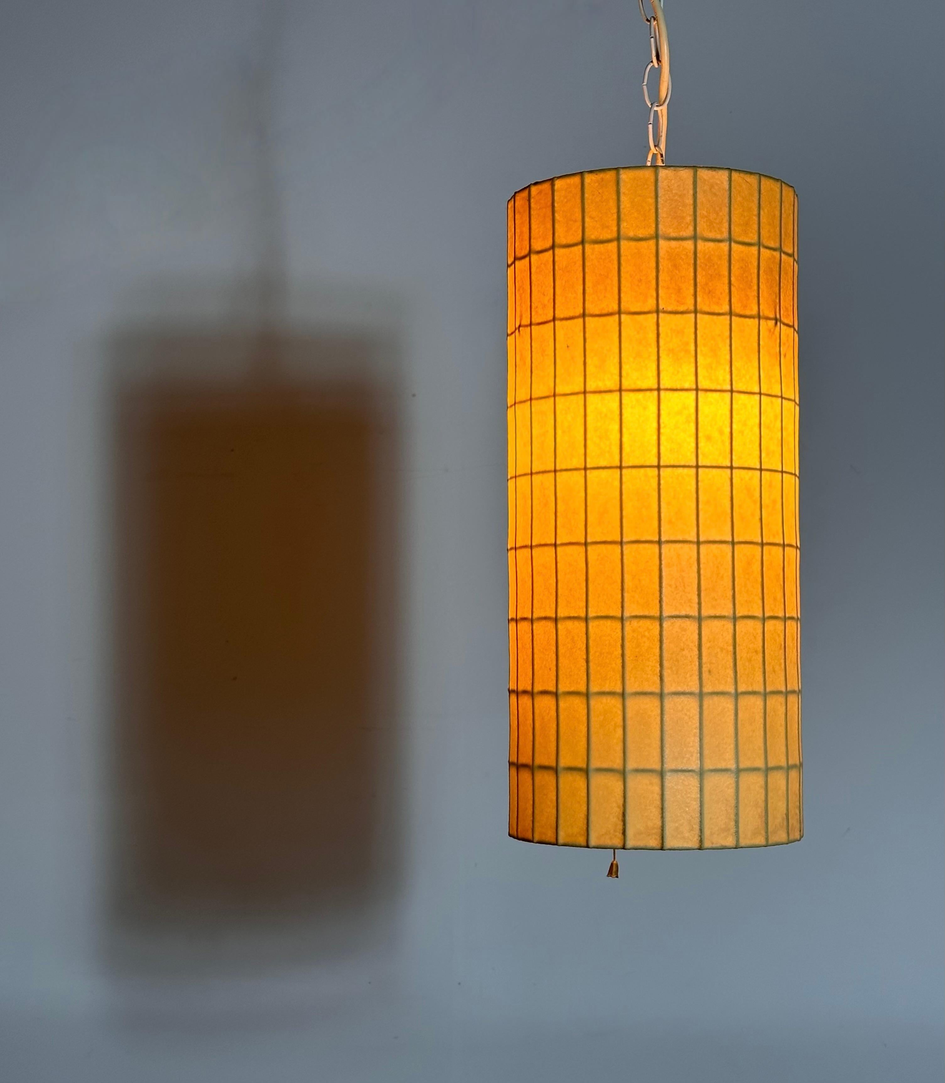 Original Vintage George Nelson Cylinder Bubble Pendant Lamp Howard Miller In Good Condition For Sale In Troy, MI