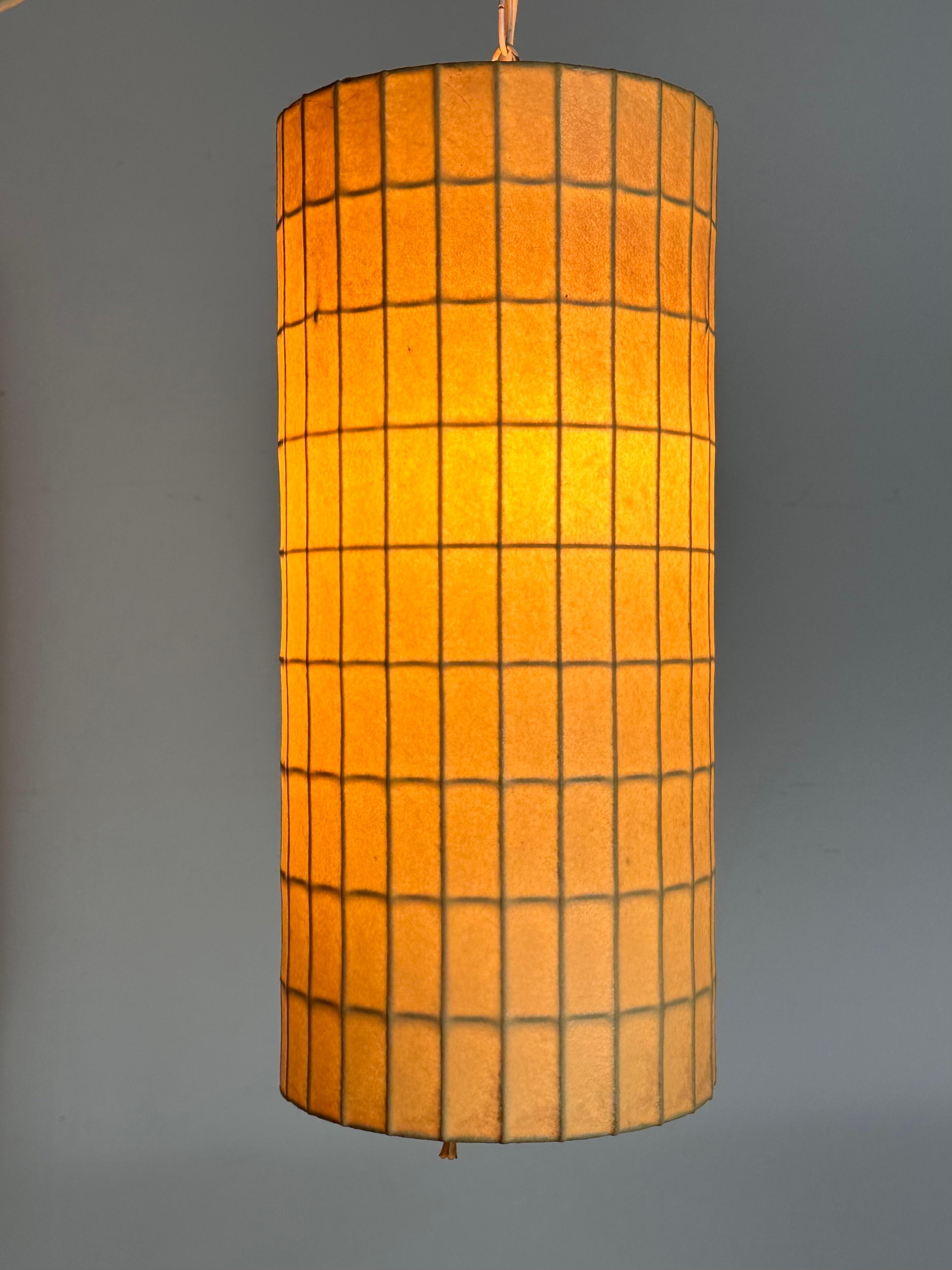 Milieu du XXe siècle Lampe à suspension cylindrique originale de George Nelson, Howard Miller en vente