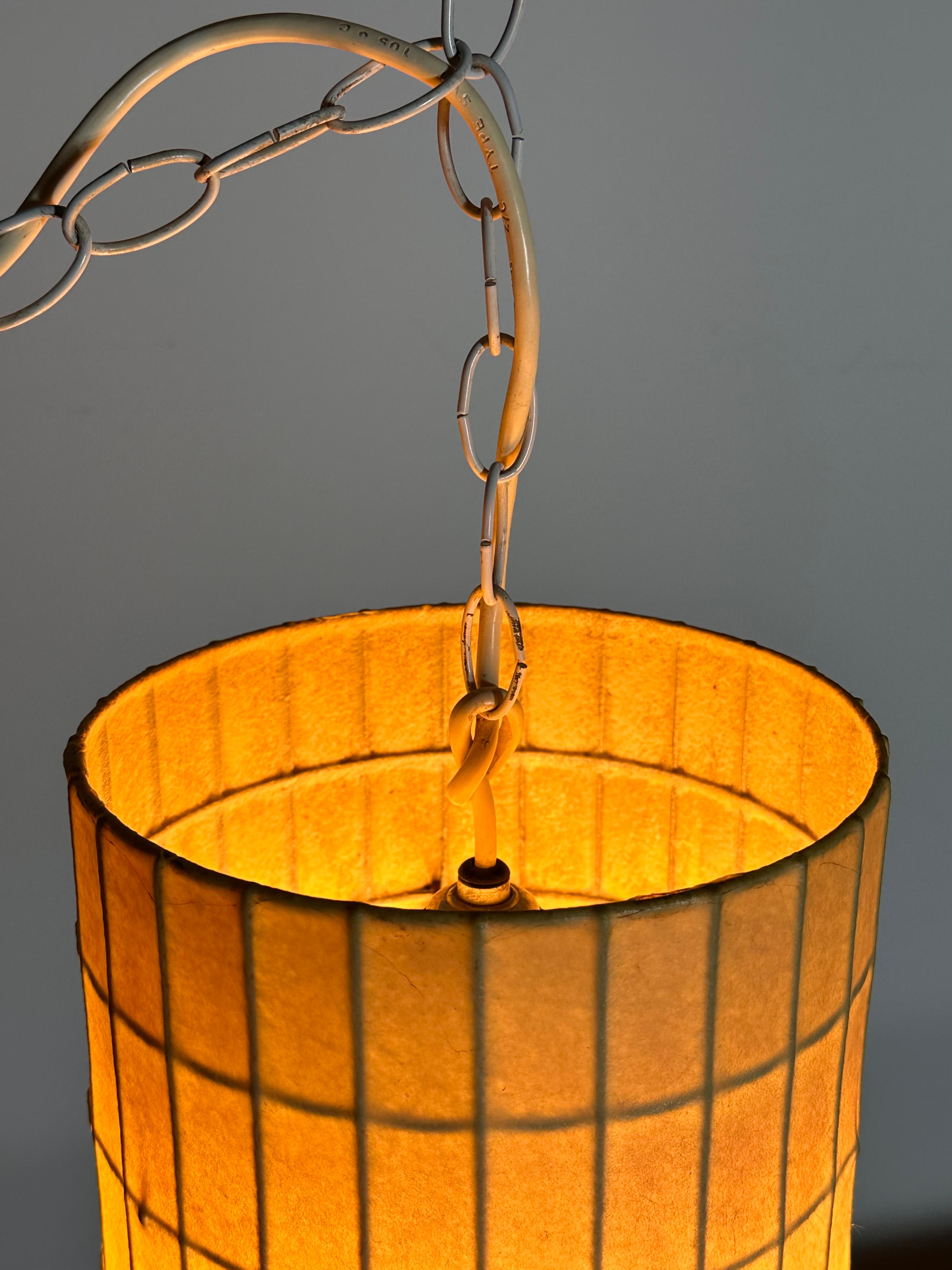 Tissu Lampe à suspension cylindrique originale de George Nelson, Howard Miller en vente