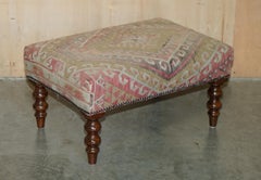 ORIGINAL ViNTAGE GEORGE SMITH KILIM TABURETE UPHOLSTERED PARA COMPARTIR ENTRE 2 PERSONAS