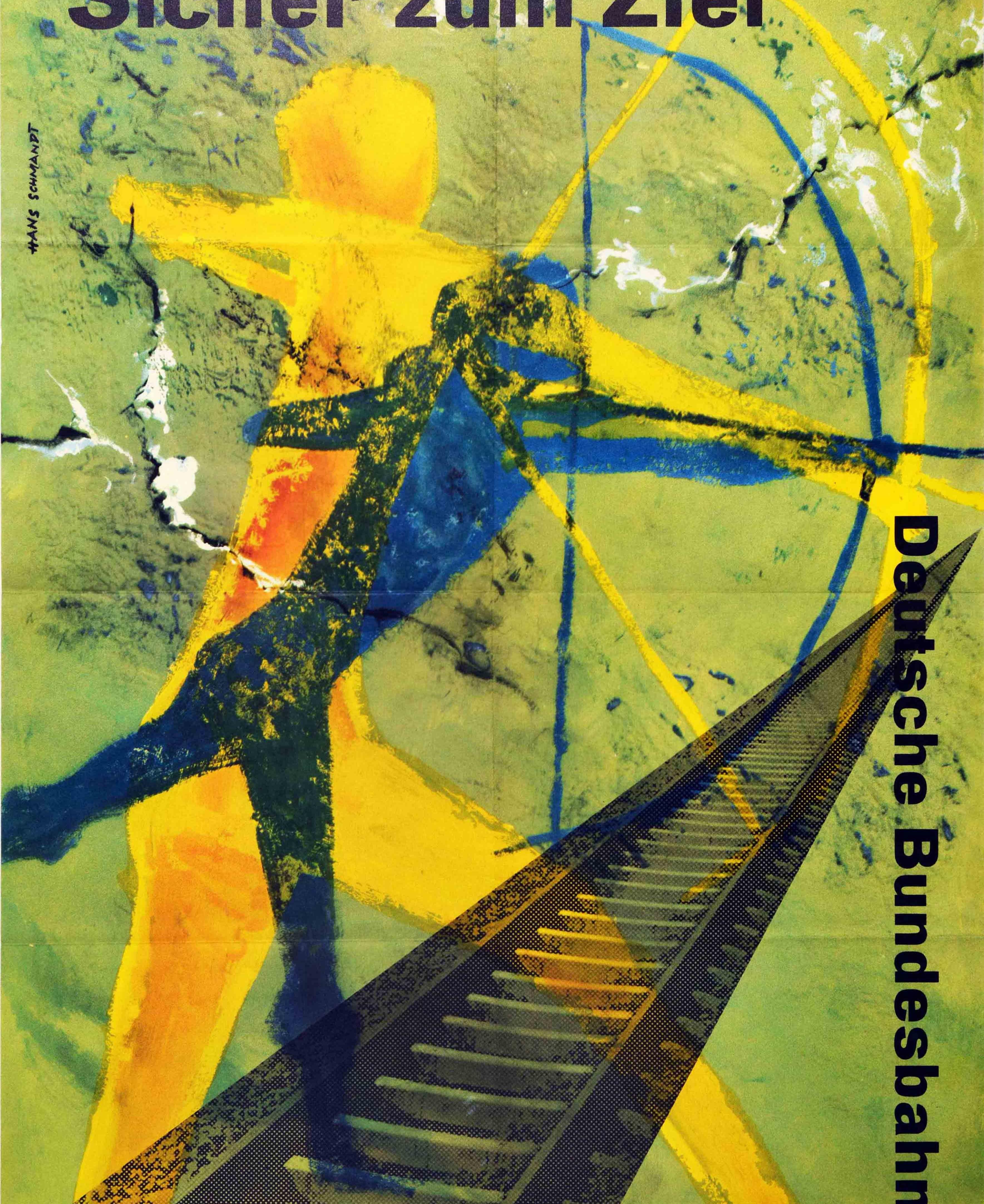 Paper Original Vintage German Railway Poster Deutsche Bundesbahn Cave Painting Archers