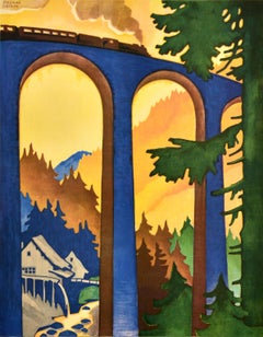 Original Vintage German Railways Travel Poster Germany Black Forest Schwarzwald