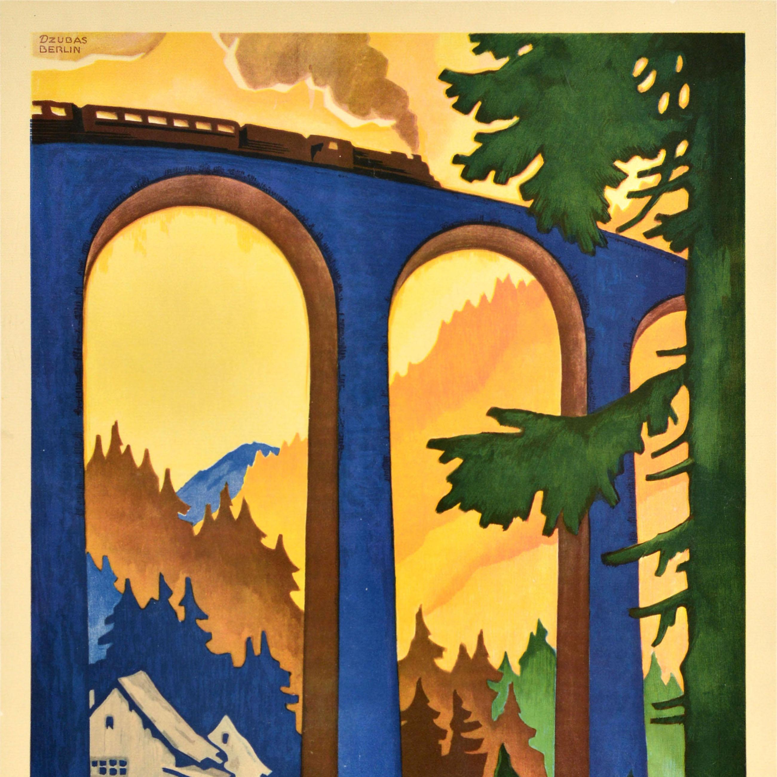 Art Deco Original Vintage German Railways Travel Poster Germany Black Forest Schwarzwald For Sale