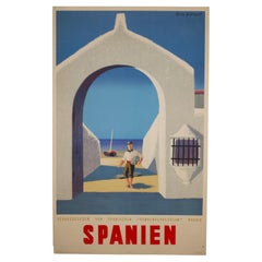 Affiche de voyage allemande d'origine pour l'Espagne par Guy Georget, vers 1940