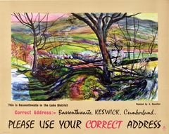 Original Vintage GPO Poster Bassenthwaite General Post Office Lake District