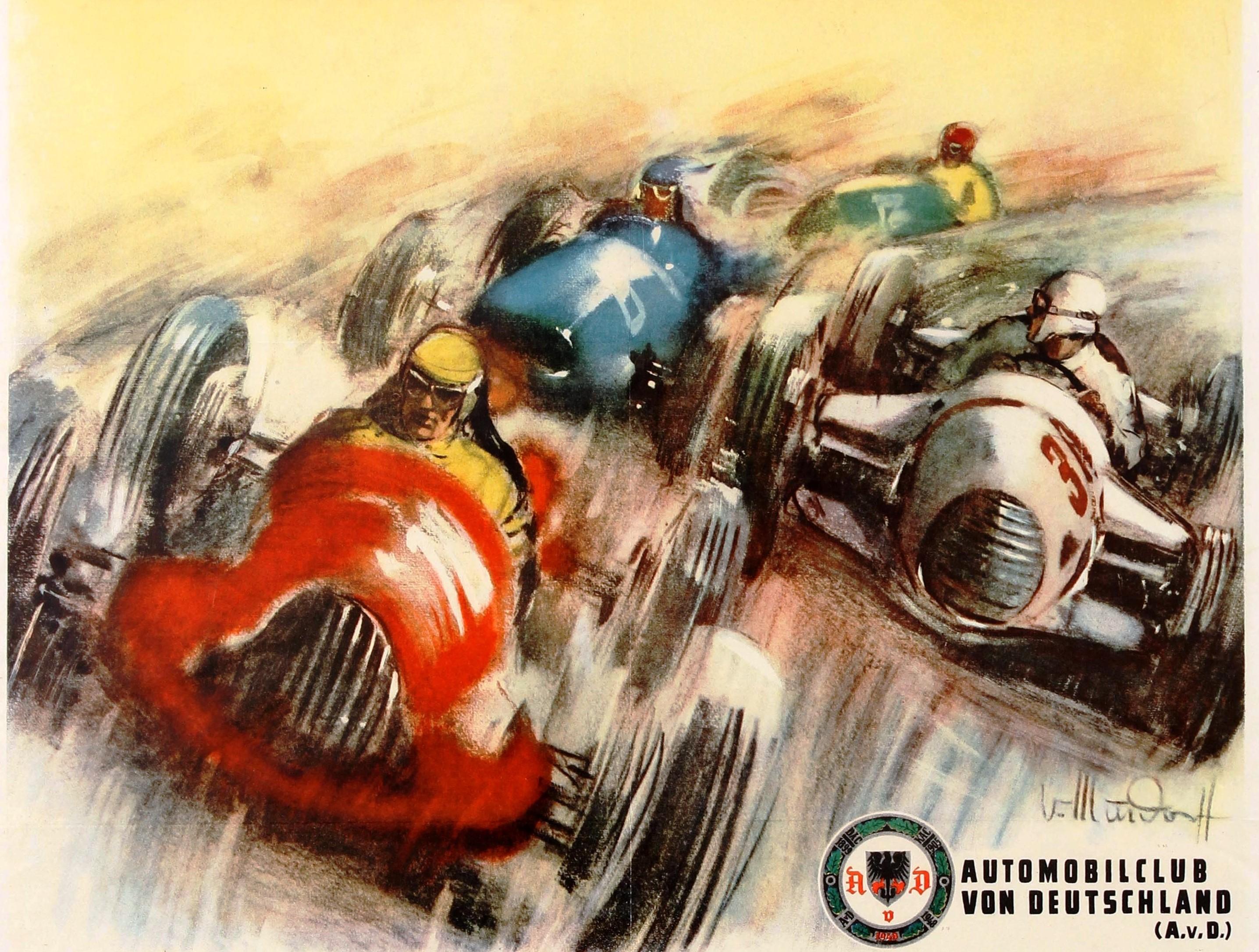 Original Vintage Grand Prix F1 Motorsportposter, Weltmeisterschaft Nürburgring (Deutsch) im Angebot