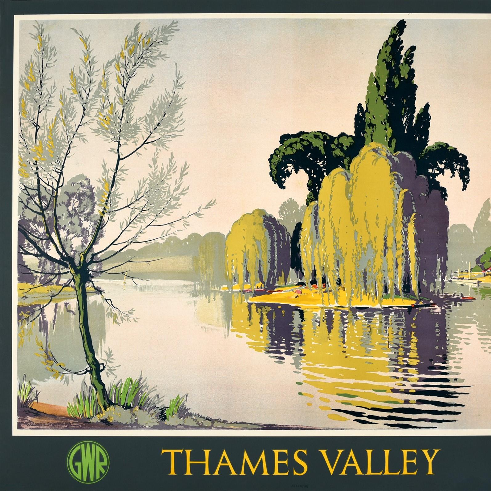 British Original Vintage Great Western And Southern Railway Poster Thames Valley GWR SR For Sale