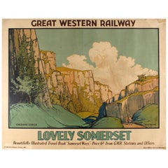 Original Vintage Great Western Railway Poster Lovely Somerset Cheddar Gorge GWR