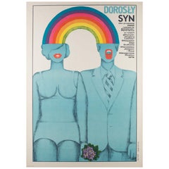 Original Vintage Grown-Up Son Original Polish Film Poster Maria Ihnatowicz, 1980