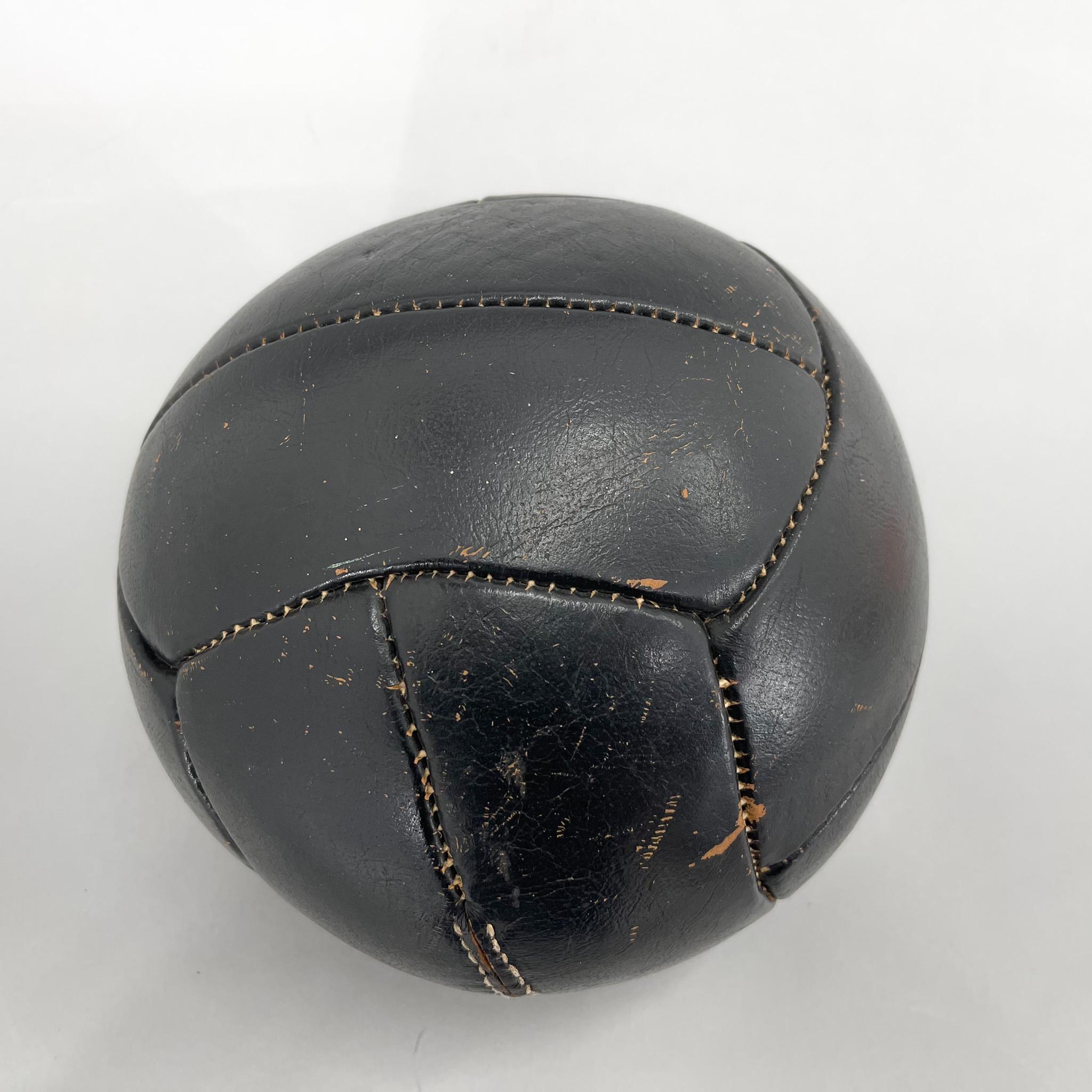 Czech Original Vintage Heavy Leather Training Ball with Beautiful Patina, the Ball For Sale
