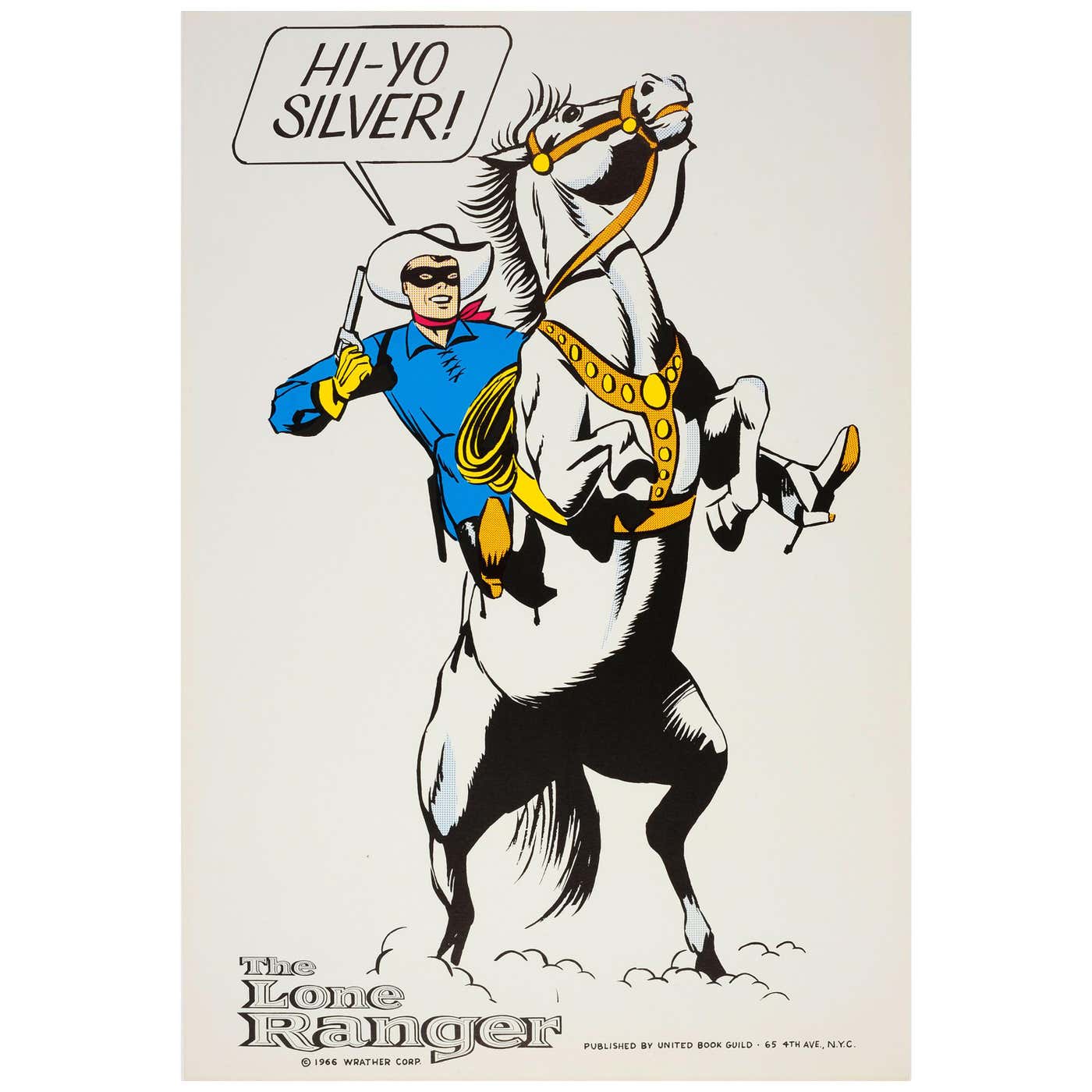 Original Vintage Hi-Yo Silver The Lone Ranger Poster Masked Comic Hero ...