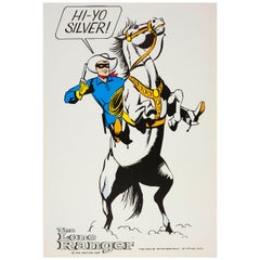 Original Vintage Hi-Yo Silver The Lone Ranger Poster Masked Comic Hero And Horse