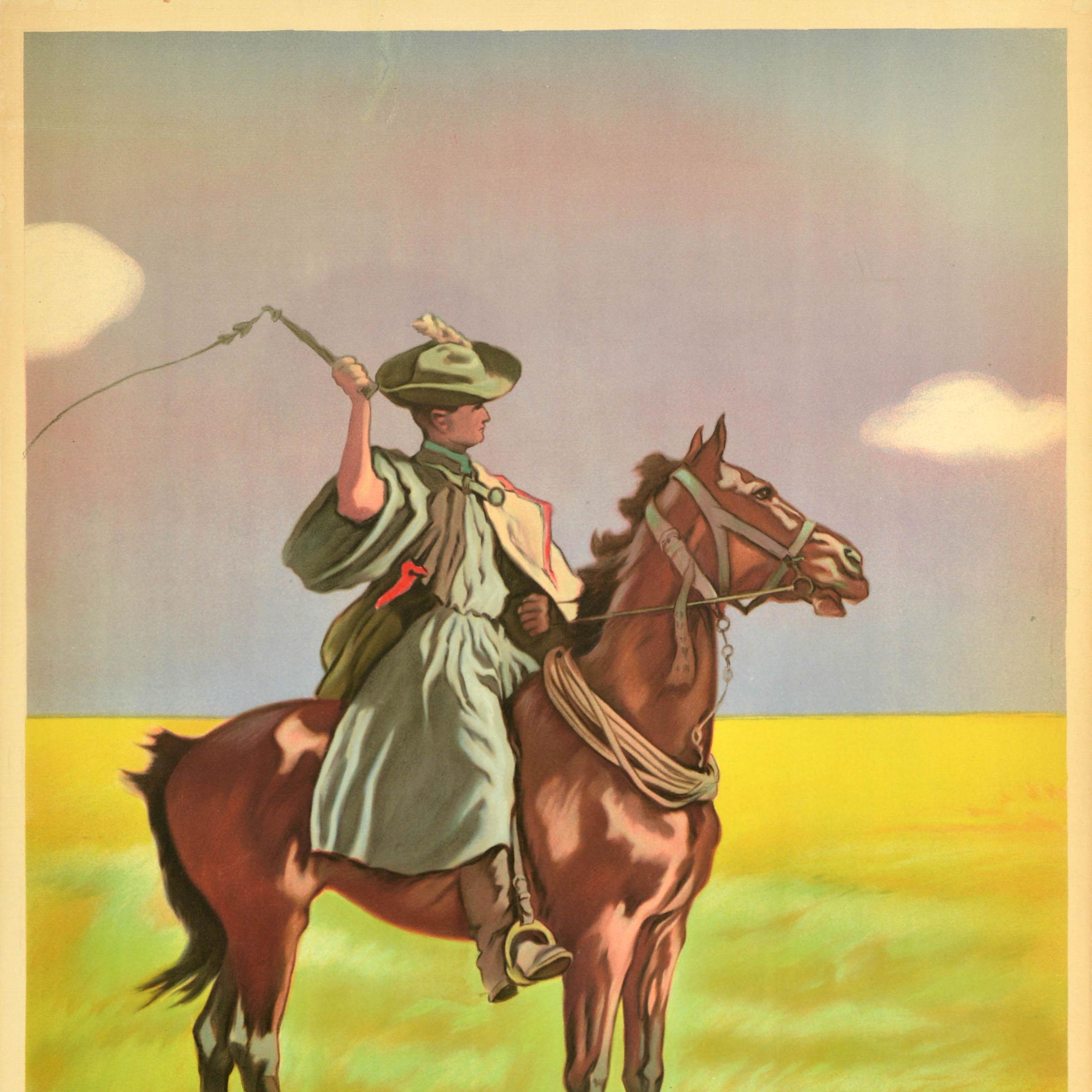 Ungherese Poster pubblicitario ungherese d'epoca Puszta Ungheria Steppa Garay in vendita