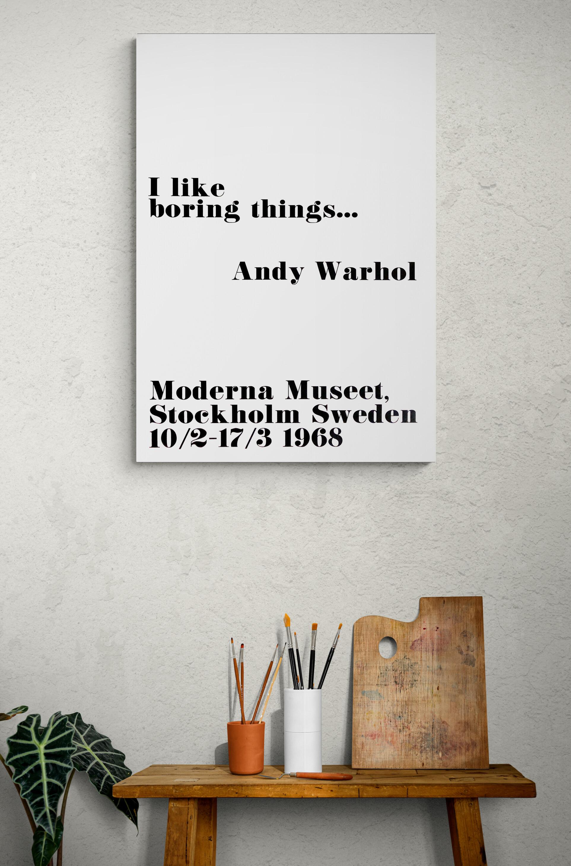 Affiche d'exposition originale « I Like Boring Things » d'Andy Warhol, 1968  en vente 5