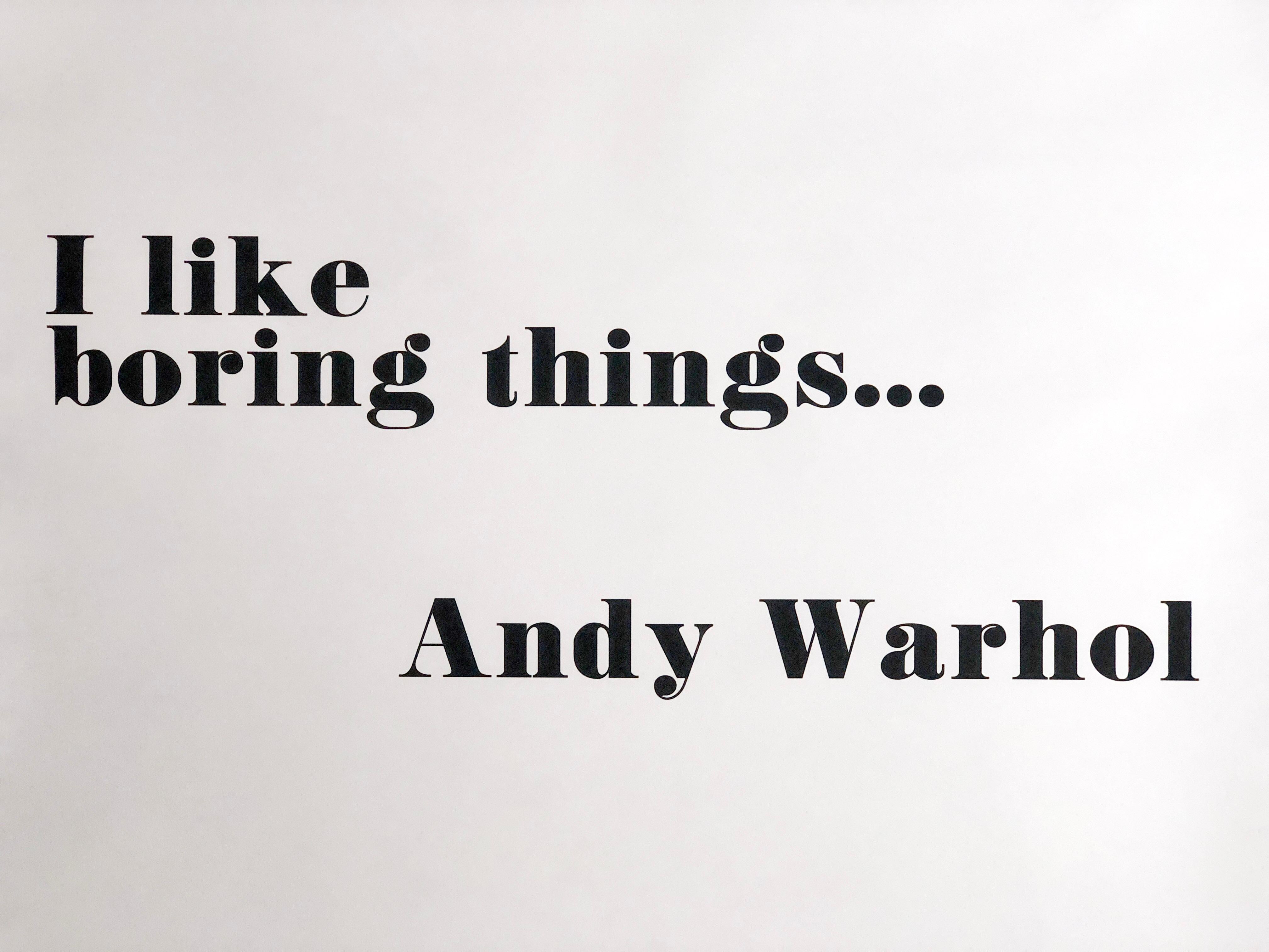 Milieu du XXe siècle Affiche d'exposition originale « I Like Boring Things » d'Andy Warhol, 1968  en vente