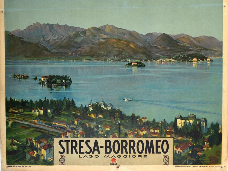 Original Vintage Italy Travel Islands Borromeo vintage, italy poster | Stresa italy, 1stDibs posters Lake italy Maggiore Poster at vintage poster ENIT retro