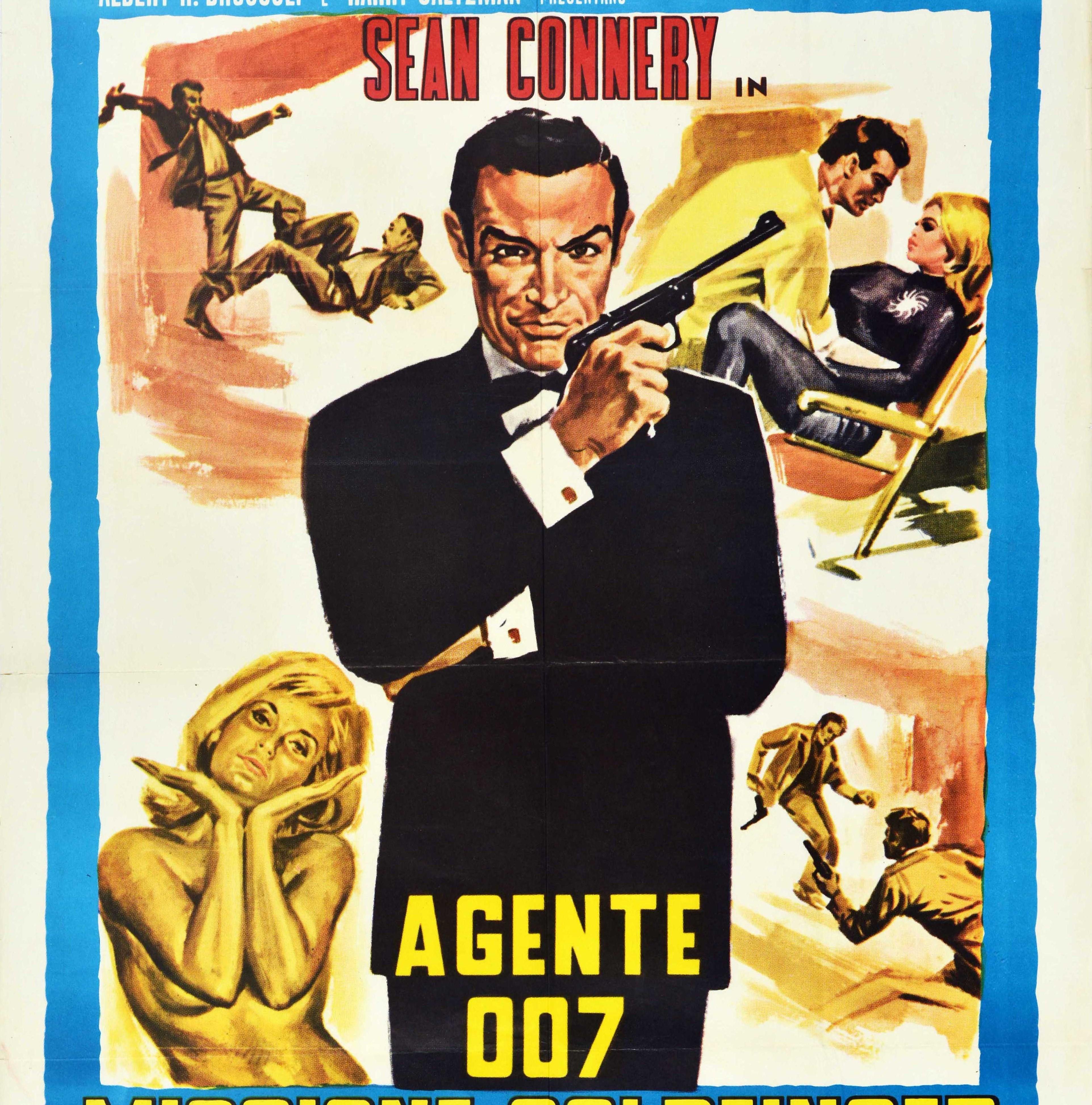 Original Vintage James Bond Filmplakat Agente 007 Missione Goldfinger, Neuauflage im Zustand „Gut“ im Angebot in London, GB