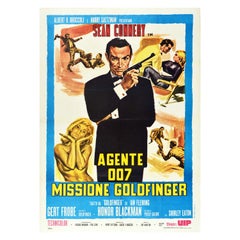 Original Vintage James Bond Filmplakat Agente 007 Missione Goldfinger, Neuauflage