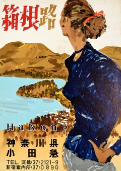 Original Vintage Japanese Travel Poster Hakone Odakyu Electric Railway Japan