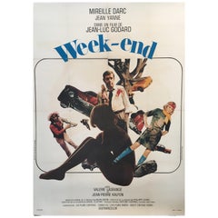 Original Vintage Jean-Luc Godard French Film Poster ‘Week-End’, 1967