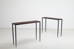 Original Vintage Jean-Michel Frank Tables Console en Rotin et Fer Comte Argentina