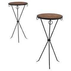 Original Vintage Jean-Michel Frank Rattan & Iron Guideron Tables Comte Argentina