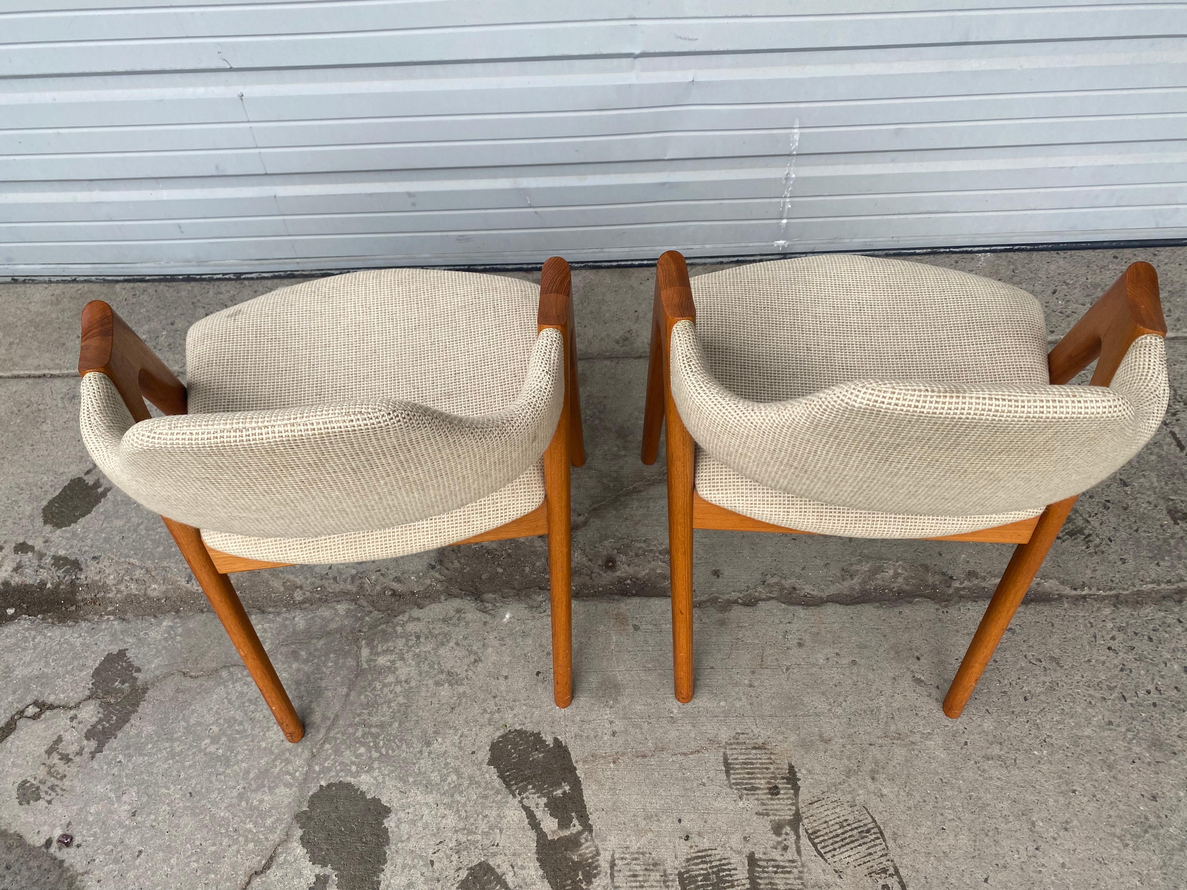 Original Vintage Kai Kritiansen Compass SVA Mobler Chairs Set 4, Denmark In Good Condition In Buffalo, NY