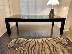 Original Vintage Karl Springer Executive Black Lacquered Desk