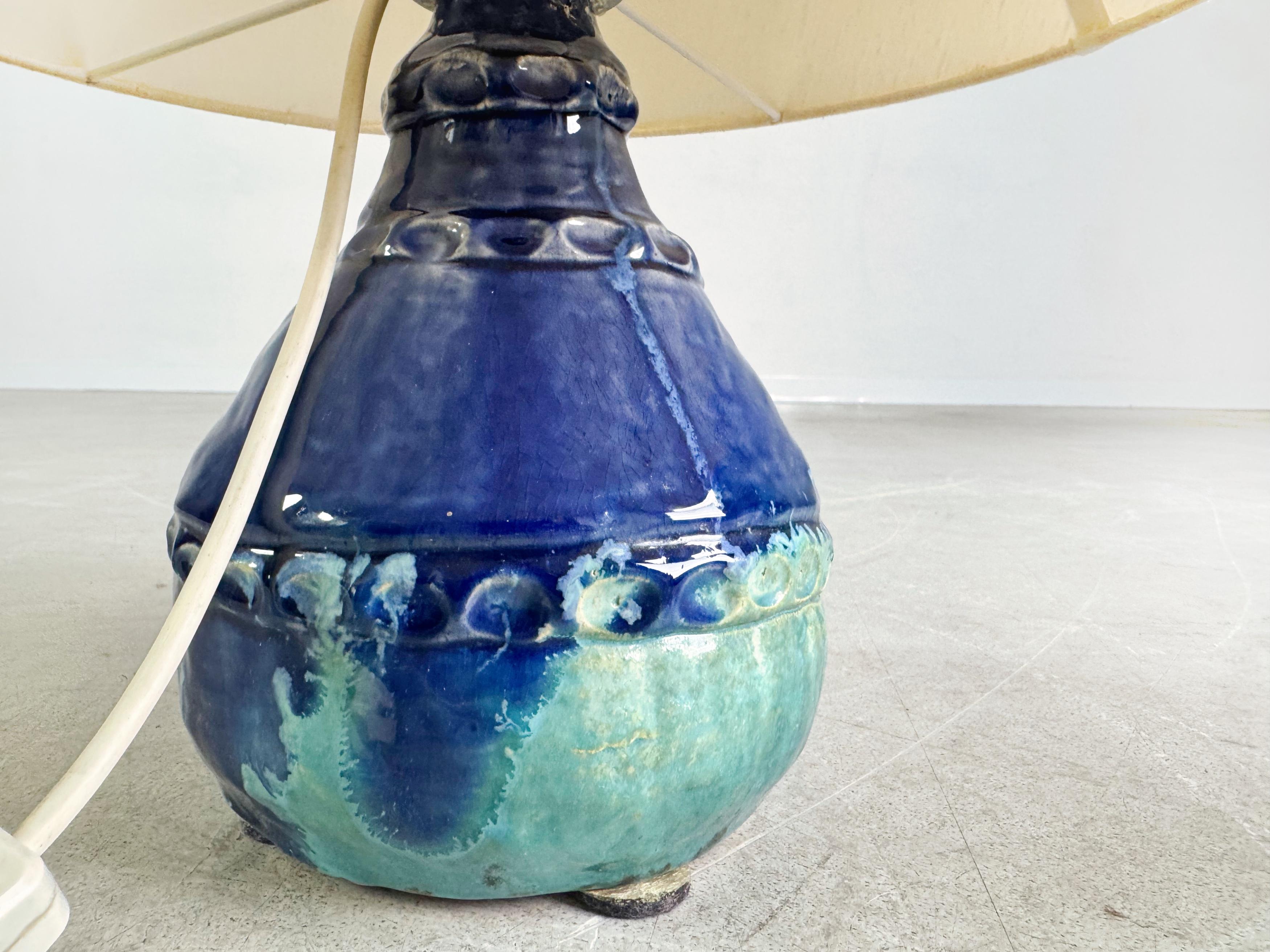 Original Vintage Keramik Tischleuchte Fat Lava Midcentury 1960 en venta 2
