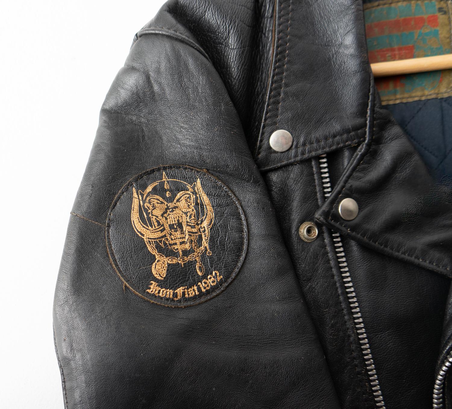 20th Century Original Vintage Leather Biker Jacket By Speedman Leathers, Motorhead Tour, 1982
