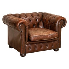 Original Vintage Leather Chesterfield Club Chair, England